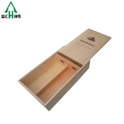 China Recycled Materials Wooden Wine Gift Box Wooden Wine Box For 2 Bottles for sale