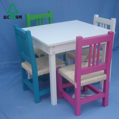 China Safety& Pro-environment& Wooden Health Table 4 Chairs Furniture For Kids Children Furniture Set for sale