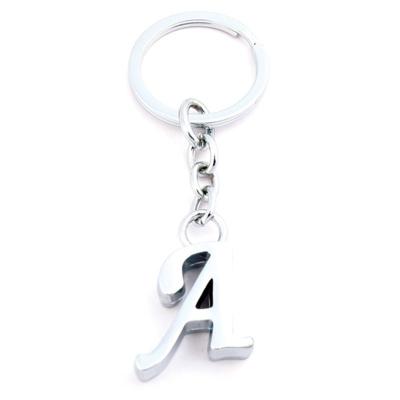 China New Promotion Metal Key Chain Souvenir Gifts Alphabet Letters Small Key Chain Jewelry Gift Single Stainless Steel Letter for sale