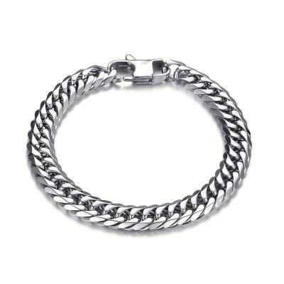 China European and American wild thick Cuban chain hip-hop chain personality supply jewelry titanium steel bracelet high quality for sale