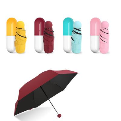 China Compact Promotional Gift 5 Mini Capsule Umbrella Times of Paraguas Traditional Custom Women Rain Umbrellas Sombrillas Printing for sale