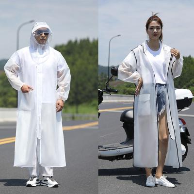 China Classic Black And White Ladies Design Women's Long Raincoat Poncho Windproof Fashion Raincoats With Hood for sale