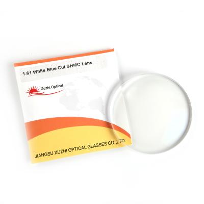 China Latest Promotion Single Price 1.61 White Base Anti Cut Blue Mink Lens Blue Light Lenses for sale