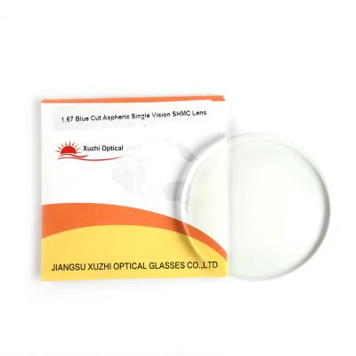 China Hot Sale Single Vision Monocle Lenses 1.67 Blue Cut Single Vision Lens Optical Lens for sale