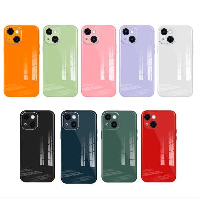 China Anti-drop For iPhone 13 Case Tempered Glass Back Silicone Hybrid Soft Bumper Cover Shockproof Phone Case For iPhone 13 pro 2021 for sale