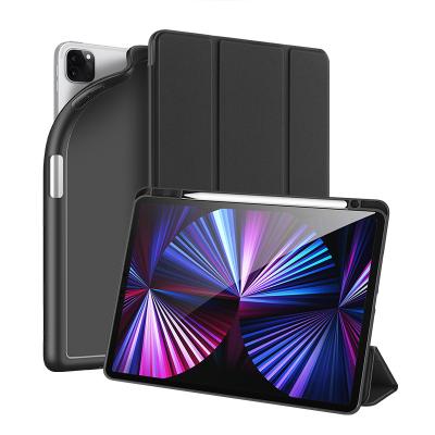 China New Anti-drop smart tablet sleeping leather case with pen slot, soft TPU tablet case for iPad pro 11 2021 for sale