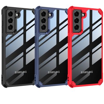 China Clear Shockproof Hard PC Back Bumper Phone Case For Samsung S21 Fe, Acylic Cover Shockproof Case For Samsung S21 Fans Edition for sale