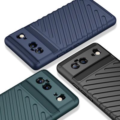 China Anti-drop For Pixel 6 Matte Phone Case, Cross Grain TPU Phone Cover Google Case For Google Pixel 6 Pro 5 5A 4 XL 4A for sale