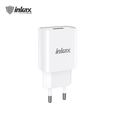 China Single Cell Phone Inkax CD-46 2.4A USB Charger EU Plug Portable Mobile Phone Travel Wall Charger Adapter with Cable for IP Micro Type-C for sale