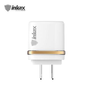 China Inkax CD-34 2.1A Dual USB Charger USA Plug In Portable Mobile Phone Travel Wall Charger Adapter Identify IC for sale