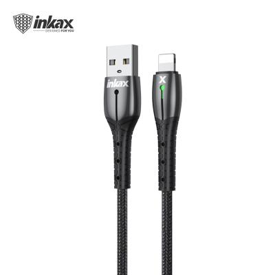 China 2020 New Hot Selling Inkax CK-110-IP 1M 2.4A USB Fast Charging Mobile Phone Cable With Indicator Light For iPhone Zinc Alloy Connector for sale