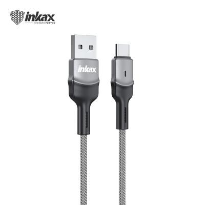 China 2020 Hot Selling Video Game Player New Inkax CK-102-TYPE C 2.1A Zinc Alloy Fast Charging Cable With Indicator Light For Type C Braid Jacket Usb Cable for sale