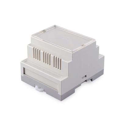 China DIY custom PLC control shell din shell rail wire box junction box ABS project din case industrial plastic rail enclosure diy 87*72*60mm for sale