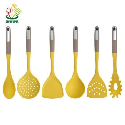 China Viable Wholesale Kitchen Heat Resistant Silicone Cooking Tools Silica Gel Kitchen Utensils Spoon Spatula for sale