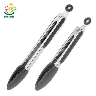 China Durable Tongs For Cooking Soup Rig 4 Kitchen Tongs For Cooking With Stainless Steel Tip Heat Resistant Nylon Grill Tongs for sale