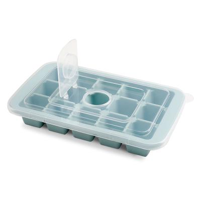 China Wholesale Viable Mini Ice Maker Plastic Silicone Tray Mold Ice Cube With Lid for sale