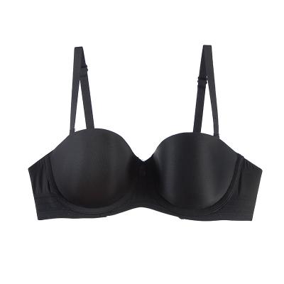 China Underwire Export Classic Shiny Thin Half Cup Section Steel Large Size Bra for sale