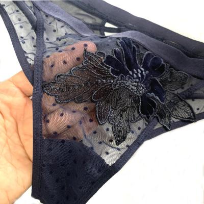 China Beautiful factory original QUICK DRY bikini panties and bra sets floral embroidery underwear for sale