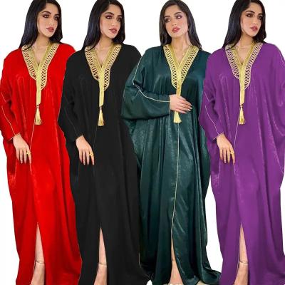 China Abaya Turkiye Arabe France Velvet France Bat Dubai Long Sleeve Dress Muslim Cardigan Muslim Women Clothing Kaftans for sale