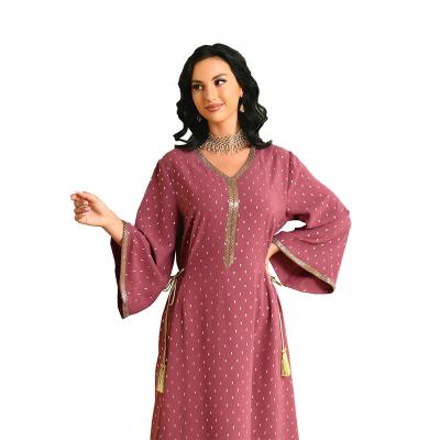 China Middle East Diamond Polyester Gold Series Size Hot Rope Craft Muslim Arab Abaya for sale