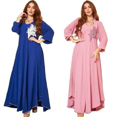 China Polyester Spring Summer News Chest Applique Muslim Women Dress Middle East Southeast Asia Muslim Women for sale