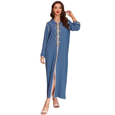 China Polyester Hijab Jellaba Dress Women Embroidery Dubai Kaftan Floral Hooded Moroccan Long Fashion Elegant Maxi Dresses 2023 Summer for sale