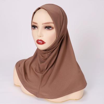 China Full Cover Soft Modal Smooth Soft Full Cover Muslim Adjustable Stretchy Shawl Turban Feeling Neck Hijab for sale