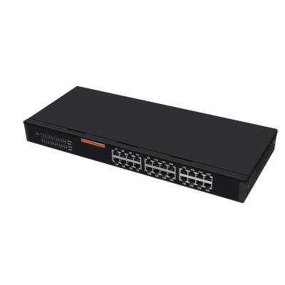 China LACP Manufacturer Metal Case Industrial 24 10/100/1000M Ethernet Switch Gigabit Network Switch Rack Mounted Port Hubs for sale