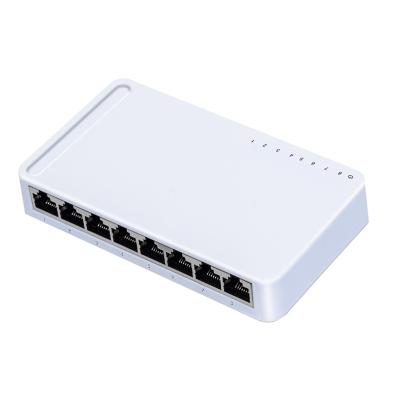 China LACP Factory OEM Plastic Case RJ45 Lan Ports 8 Unmanaged Network 10/100Mbps Ethernet Switch Hub for sale