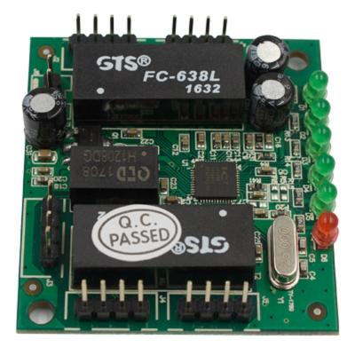 China High Quality LACP 5 Ports 4 Pin Header 10/100Mbps Ethernet Network Switch PCB Board Pcba Module Board for sale