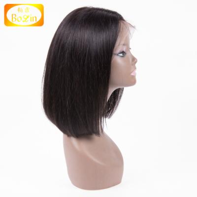 China Brazilian Straight Hair Bob Wholesale Virgin Hair Vendors Wave 150% Density Silky Straight Full Lace Wig for sale