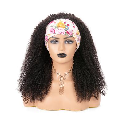 China Wholesale Kinky Curly Brazilian Hair Color Natural Curly Headband Made Hair Wig for sale