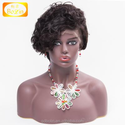 China Pixie Cut Factory Price Brazilian Hair Full Lace Wig With Baby Hair Short Hair Full Lace Wig for sale