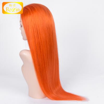 China Other Baby Good Quality Natural Hairline Glueless Hairline Glueless Lace Front Wigs /Full Lace Hair Orange Wig for sale