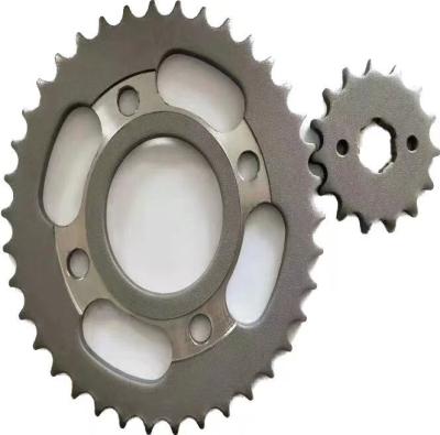 China 1045 steel; 25000km guaranteed Professional Manufacturer Hot sales power transmission parts Motorcycle Chain And Sprocket Kits for sale