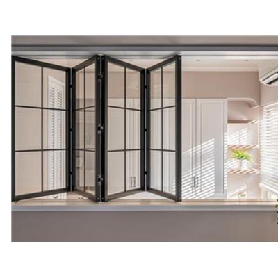 China Factory price aluminium alloy bi folding sliding windows doors double glass for sale