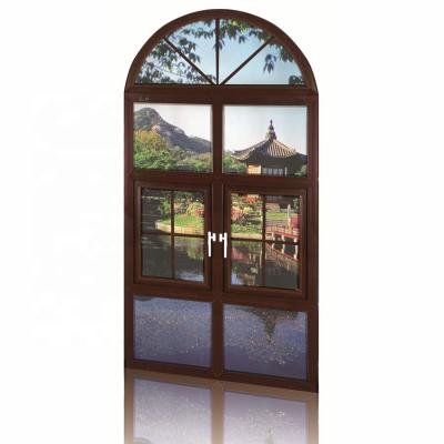 China New design cheap PVC window aluminum double glass sliding window Arc U-PVC window doors Customized for sale