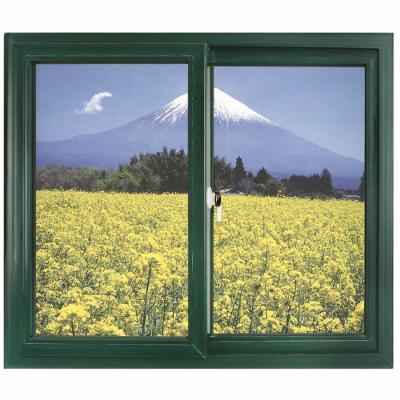 China PVC Sliding window doors horizontal slide customized Upvc French window toughen glass with grill for sale