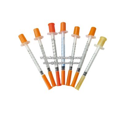 China No dead space body to avoid waste Disposable 1ml/cc Insulin Insulin Syringe with Built-in Needle 100IU 40IU for sale