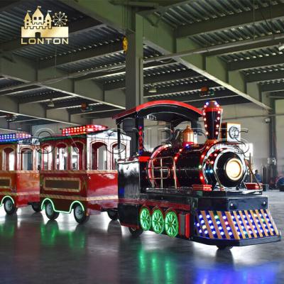 China Theme Park Funny Train Set Kids Family Electric Train Trackless Ride For Park Mall Fairground for sale