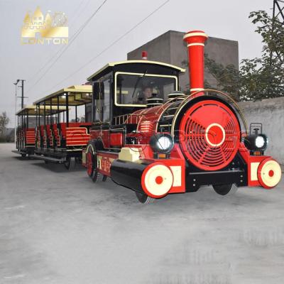 China Amusement machine tourist attraction family fun rides electric leisure trackless train for sale for sale