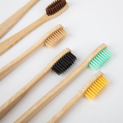 China 100% Logo Organic Ultra Soft Custom Kids Adult Colorful Wholesale Blue Bamboo Toothbrush Durable Type With Round Holder for sale