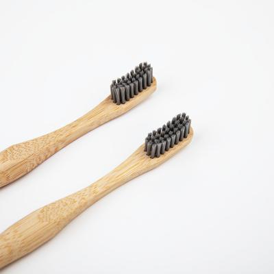 China Durable Type OEM Custom Free Bamboo Toothbrush Package Logo Round Handle Charcoal Bristle In Bamboo Case With Customized Logo for sale