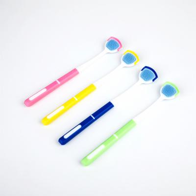 China For Home Use Amazon High Quality Colorful Tongue Coating Removers Sweep Plastic Tongue Remover Scraper for sale