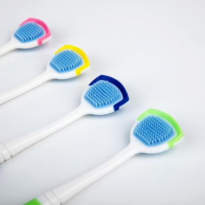 China For Home Use Customizable Hotsale Products Eco Silicone Tongue Coating Cleaning Brush Tongue Scraper Tongue Remover for sale