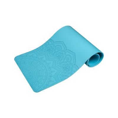 China Yoga Mat Folding Gymnastics Custom Print High Density Organic Natural Tape +PU Yoga Mat for sale