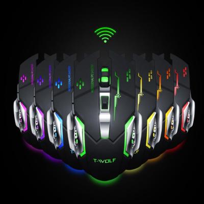 China 2021 Design Q13 BT Game 3D Fashion Glowing Roller Mouse Wireless Dual Mode Rechargeable Rubber Mouse Silent Gaming for sale