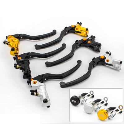 China Motorcycle Distributor Hydraulic Brake Pump Clutch Handlebar Lever Aluminum Reservoir Set Lever Hydraulic Distributor Brake Lever for sale