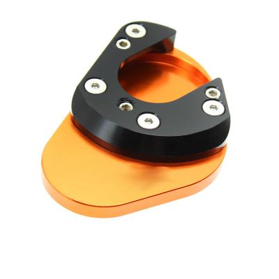 China Motorcycle Aluminum Motorcycle Side Stand Enlarger Pad Plate Kickstand Support Extension Main Spare Parts for sale