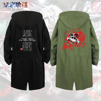 China Unisex Clothing Anti-wrinkle and Winter Tokyo Ghoul Anime Printing Autumn Long Hooded Loose Anorak Jacket for sale